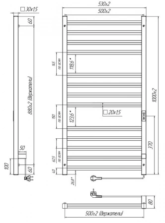 Фото электрический полотенцесушитель indigo attic romb 100/50 без полки lсlatcre100-50wmrt