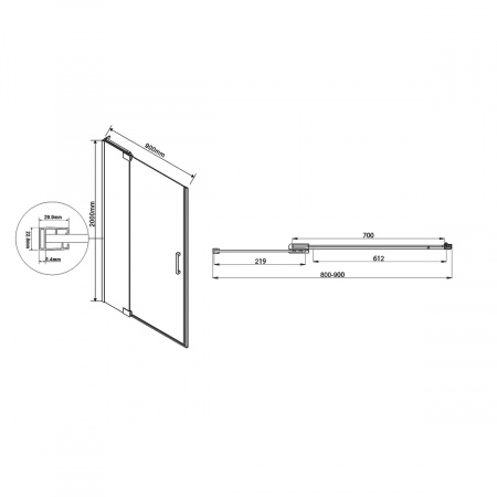 Фото душевая дверь vincea extra 90 см vdp-1e8090cl