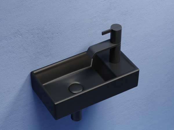 Фото раковина подвесная ceramicanova element 41.7 см, цвет: черный cn6051lmb