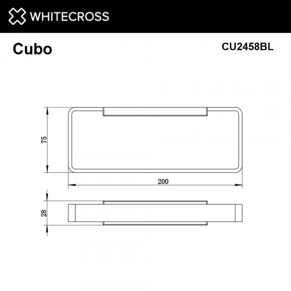 Фото полотенцедержатель whitecross cubo cu2458bl, цвет: черный