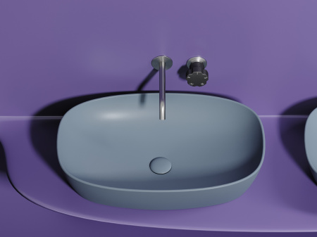 Фото раковина накладная ceramicanova element 60 см, цвет: серый cn6049mhl