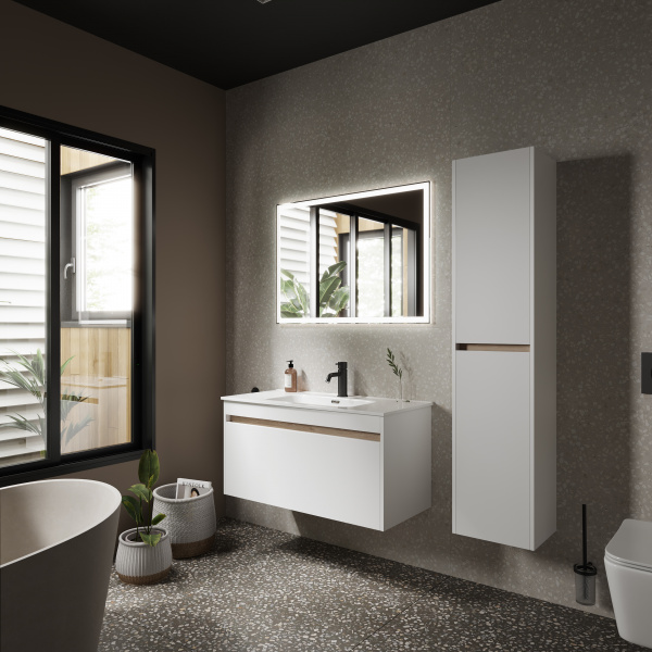 Фото тумба под раковину sancos smart 100 см, цвет: белый sm100w