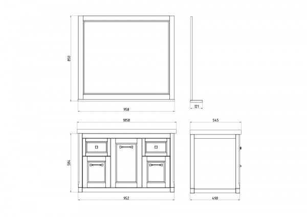Фото зеркало asb woodline толедо 105 см цвет: синий 11196 см