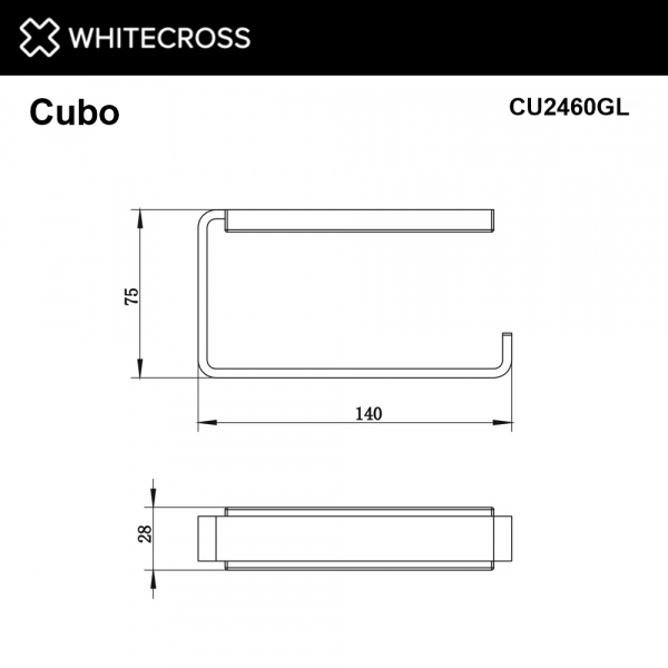 Фото держатель для туалетной бумаги whitecross cubo cu2460gl, цвет: золото