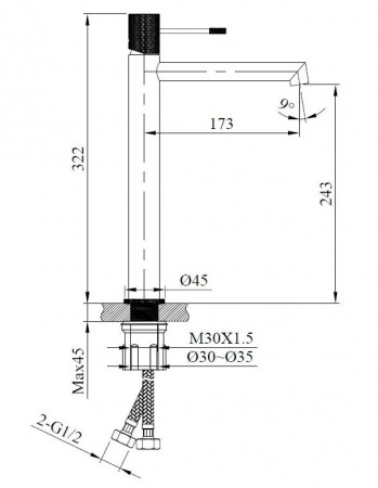 Фото смеситель для раковины altrobagno intento 010217 biop