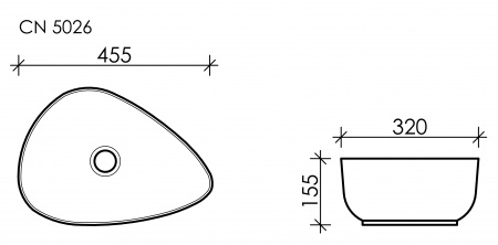 Фото раковина накладная ceramicanova element 45.5 см, цвет: белый cn5026
