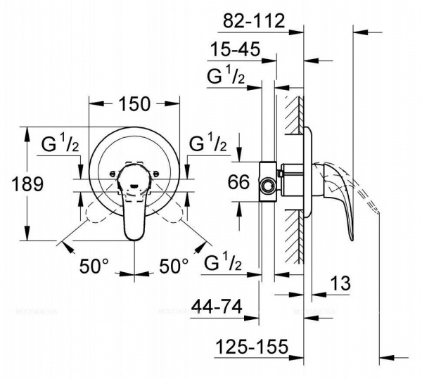Фото смеситель для душа grohe euroeco 32742000