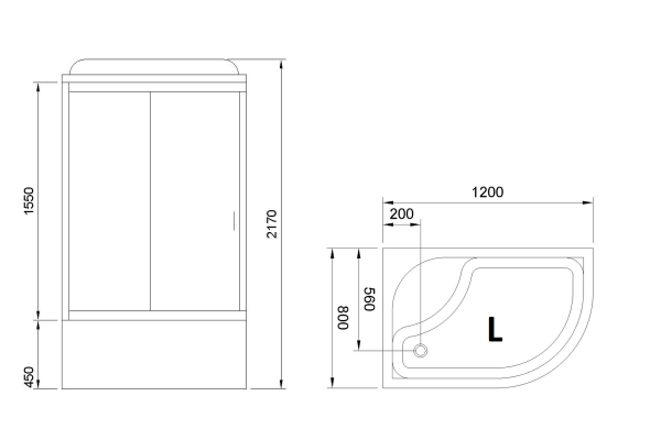 Фото душевая кабина royal bath bk rb8120bk1-m-ch-l 120x80 см
