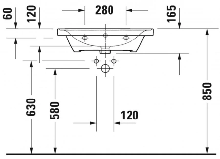Фото раковина подвесная duravit d-neo 65 см 2367650000