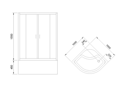 Фото душевое ограждение royal bath bk rb100bk-t-bl 100x100 см