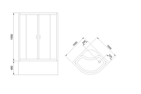 Фото душевое ограждение royal bath bk rb100bk-t-bl 100x100 см