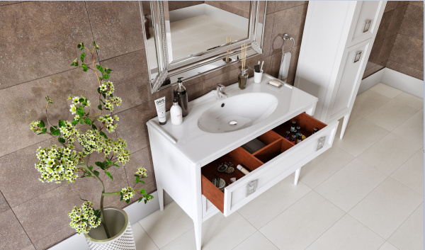 Фото тумба под раковину bagno piu vintage 95 см, цвет: глянцевый лак vn-1-96
