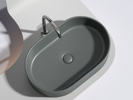 Фото раковина накладная ceramicanova element 60.8 см, цвет: антрацит cn6048mdh