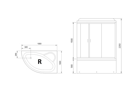 Фото душевая кабина royal bath alp rb150alp-t-ch-r 150x100 см