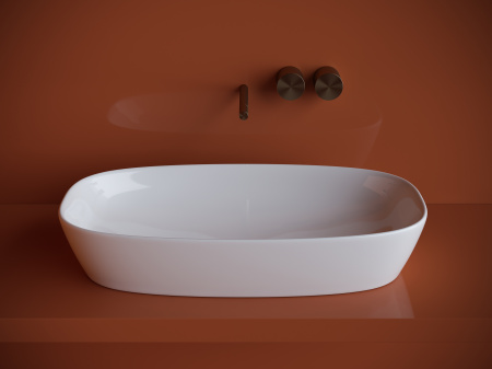 Фото раковина накладная ceramicanova element 70 см, цвет: белый cn5040