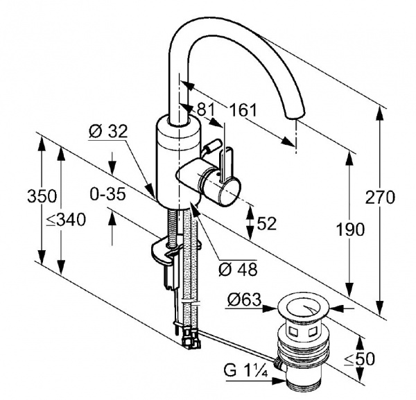 Фото смеситель для раковины kludi zenta 382550575