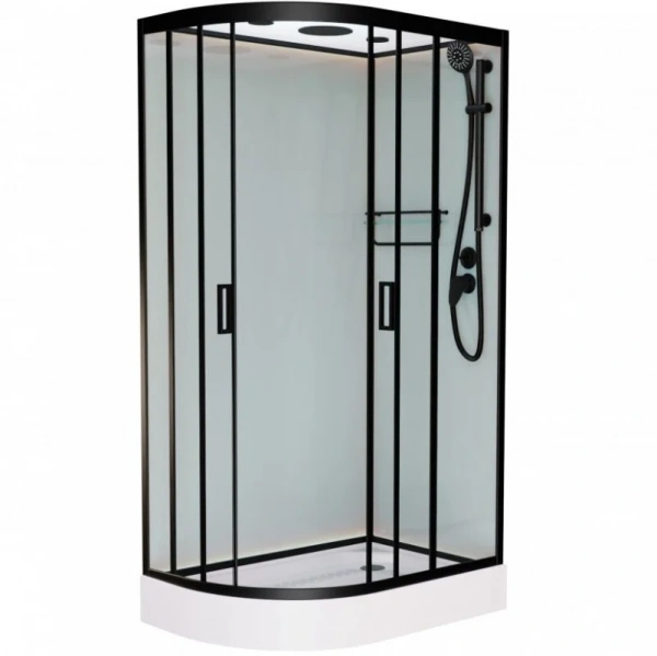 Фото душевая кабина frank f412 l/r black 110x80 см 214214