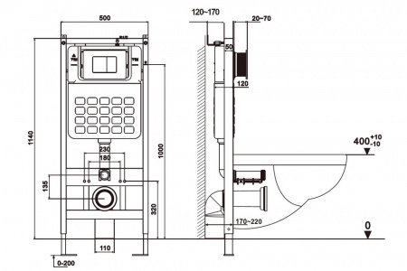 Фото унитаз с инсталляцией abber rechteck ac1201mb-ac0105-ac0120mb