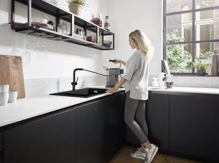 Фото смеситель для кухонной мойки hansgrohe talis 72808670