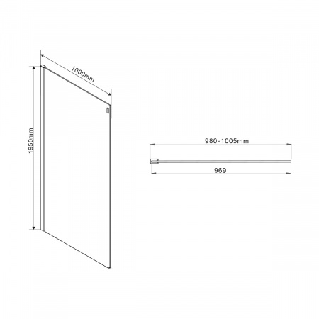 Фото душевое ограждение vincea como 100x130 см  vsr-1c1013clb