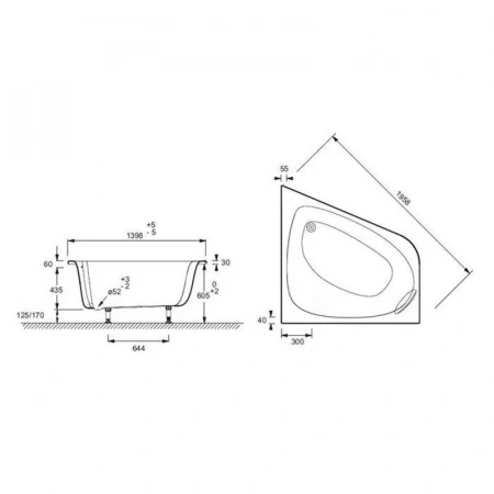Фото акриловая ванна jacob delafon odeon up 140x140 см e6070ru-00