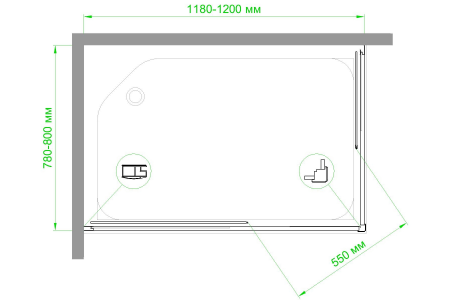 Фото душевое ограждение royal bath hpd rb8120hpd-c-bl 120x80 см