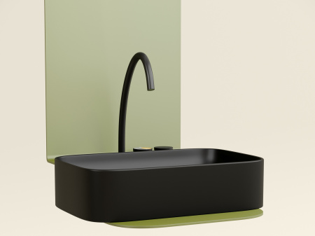Фото раковина накладная ceramicanova element 60.5 см, цвет: черный cn6053mb