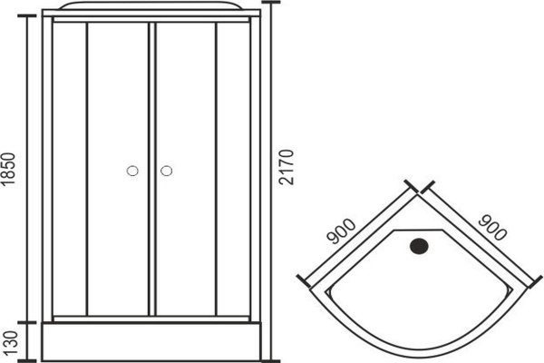Фото душевая кабина royal bath hk rb90hk1-m 90x90 см