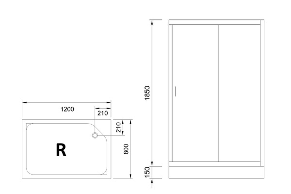 Фото душевое ограждение royal bath hp rb8120hp-t-r 120x80 см