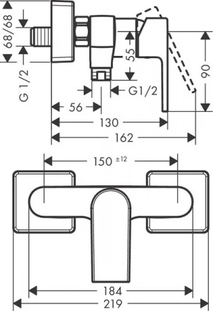 Фото смеситель для душа hansgrohe vernis shape 71656000