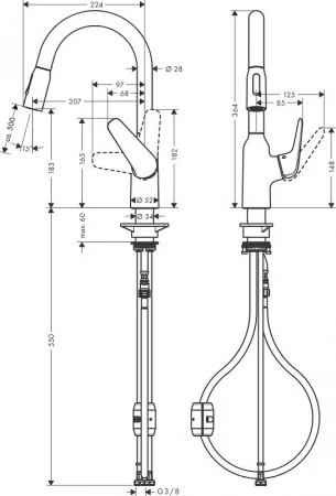 Фото смеситель для кухонной мойки hansgrohe focus 71801000