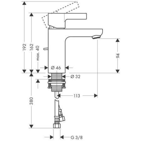 Фото смеситель для раковины hansgrohe metris s 31063000