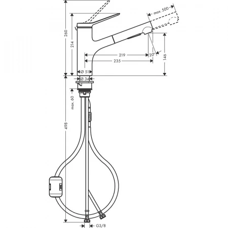 Фото смеситель для кухонной мойки hansgrohe zesis 74800000