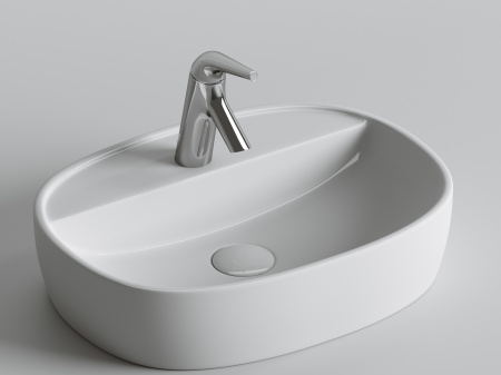 Фото раковина накладная ceramicanova element 50 см, цвет: белый cn6036