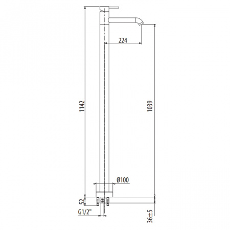 Фото напольный смеситель для раковины gattoni circle two 9109/90c0