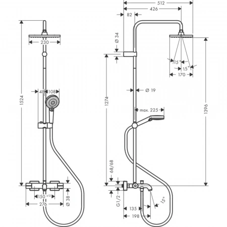 Фото душевая стойка hansgrohe vernis shape 26284000_vstv