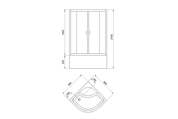 Фото душевая кабина royal bath fato rb 85x85 см rb85ck-m-ch fato