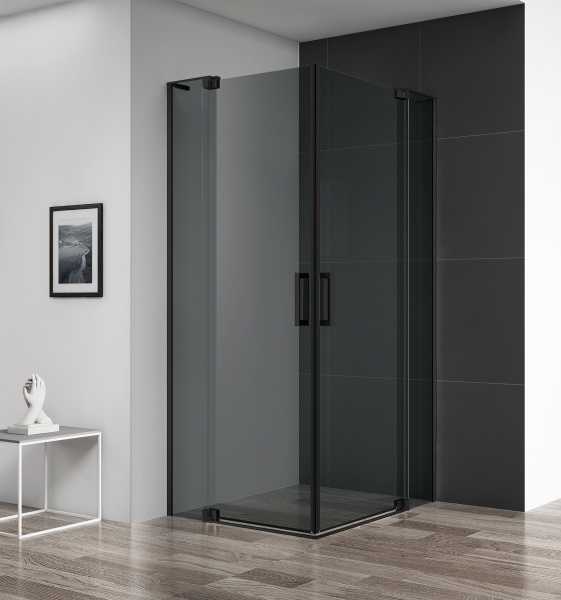 Фото душевое ограждение cezares slider-ah-2-70/80-100/110-grigio-nero 100x70 см