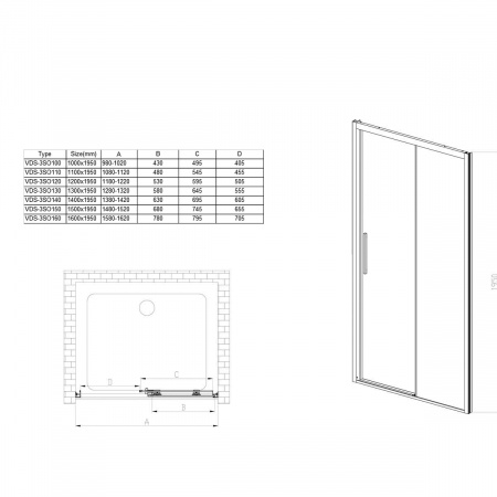 Фото душевая дверь vincea soft 140 см vds-3so140cl