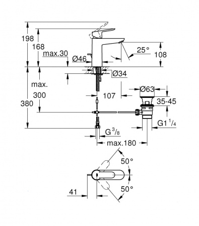 Фото смеситель для раковины grohe bauedge 23758000