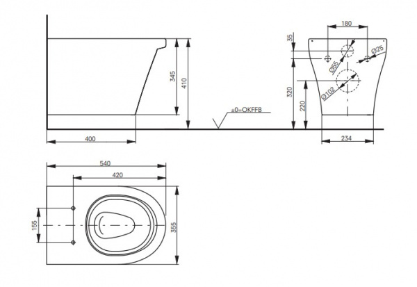 Фото унитаз подвесной безободковый toto cf tornado flush cw132y#nw1