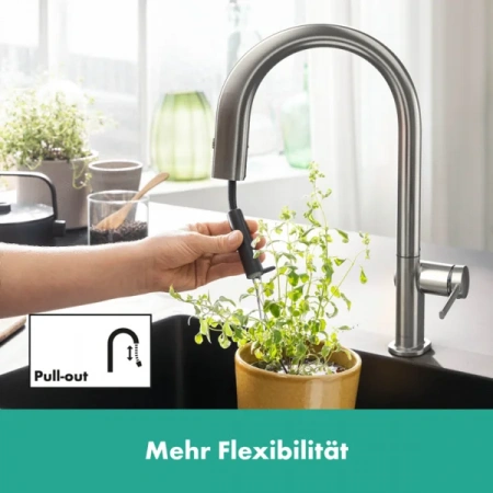 Фото смеситель для кухонной мойки hansgrohe aqittura 76826800