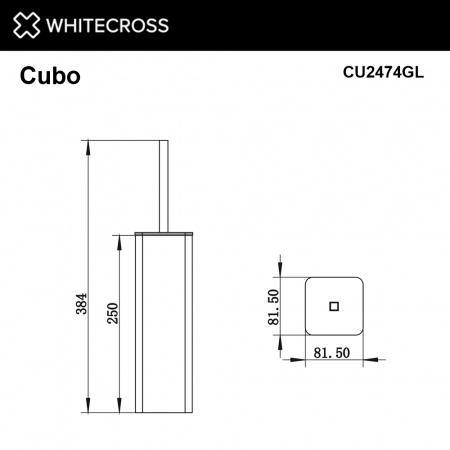 Фото ершик напольный whitecross cubo cu2474gl, цвет: золото