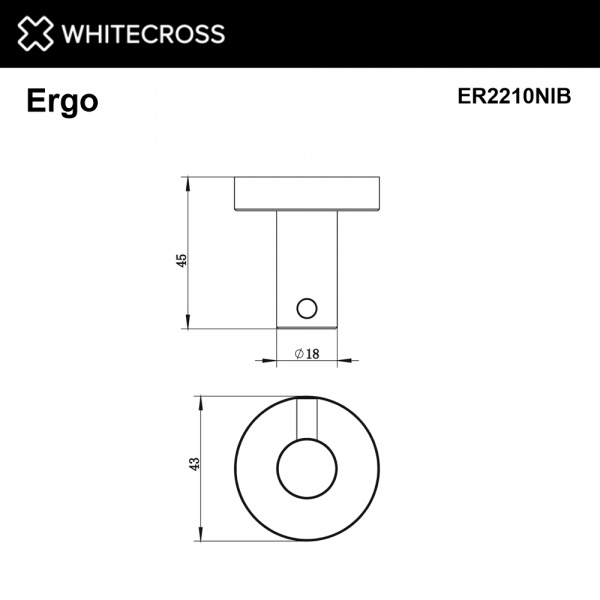 Фото крючок whitecross ergo er2210nib, цвет: никель брашированный