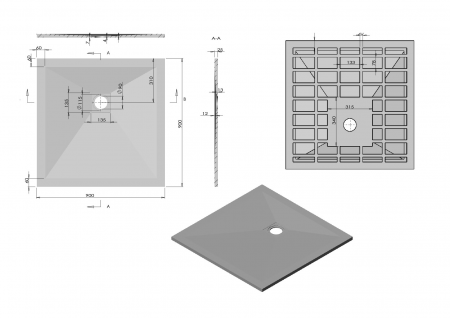 Фото поддон vincea 90x90 см vst-4sr9090a