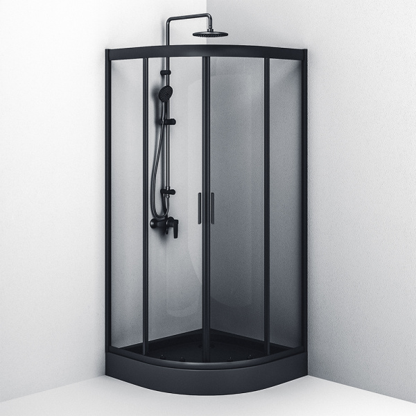 Фото душевой уголок am.pm gem black edition 100х100 см w90g-401-100bt