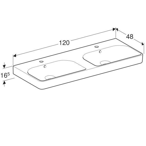 Фото раковина подвесная geberit smyle square 120 см 500.223.01.1