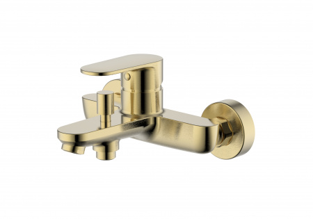 Фото смеситель для ванны акватек ника aq1840bg,цвет: золото