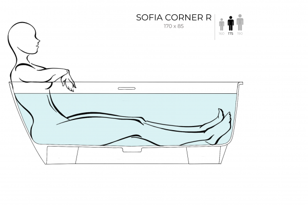 Фото ванна из искусственного камня salini sofia corner 170x85 см r 102514g глянцевая