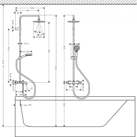 Фото душевая стойка hansgrohe vernis blend 26079000